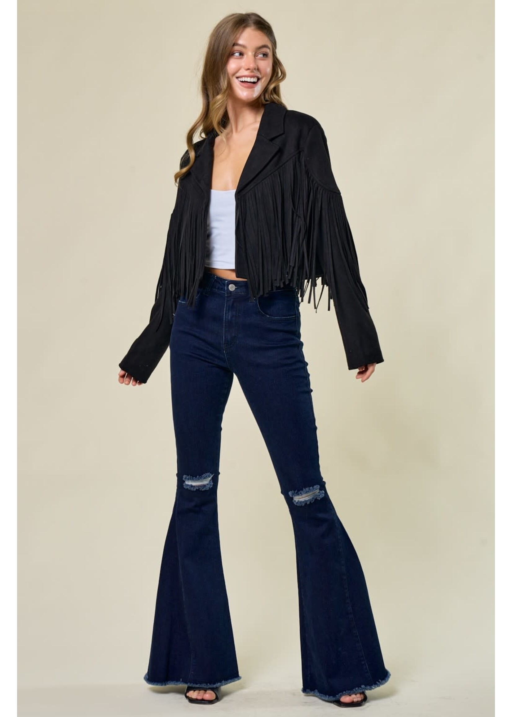 Fringe Suede Moto Jacket