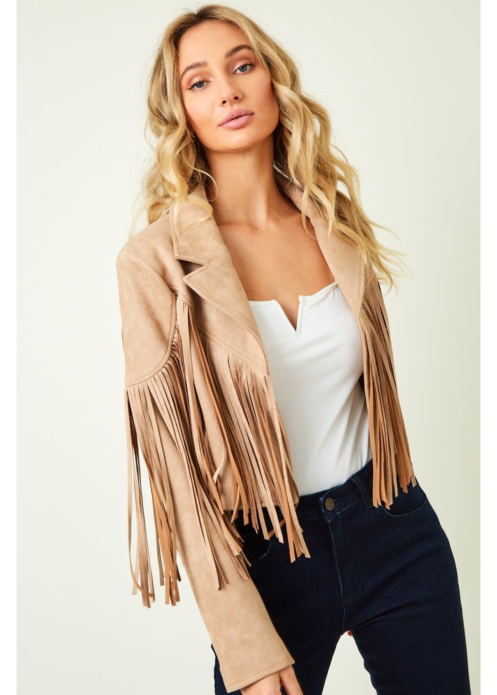 Fringe Suede Moto Jacket