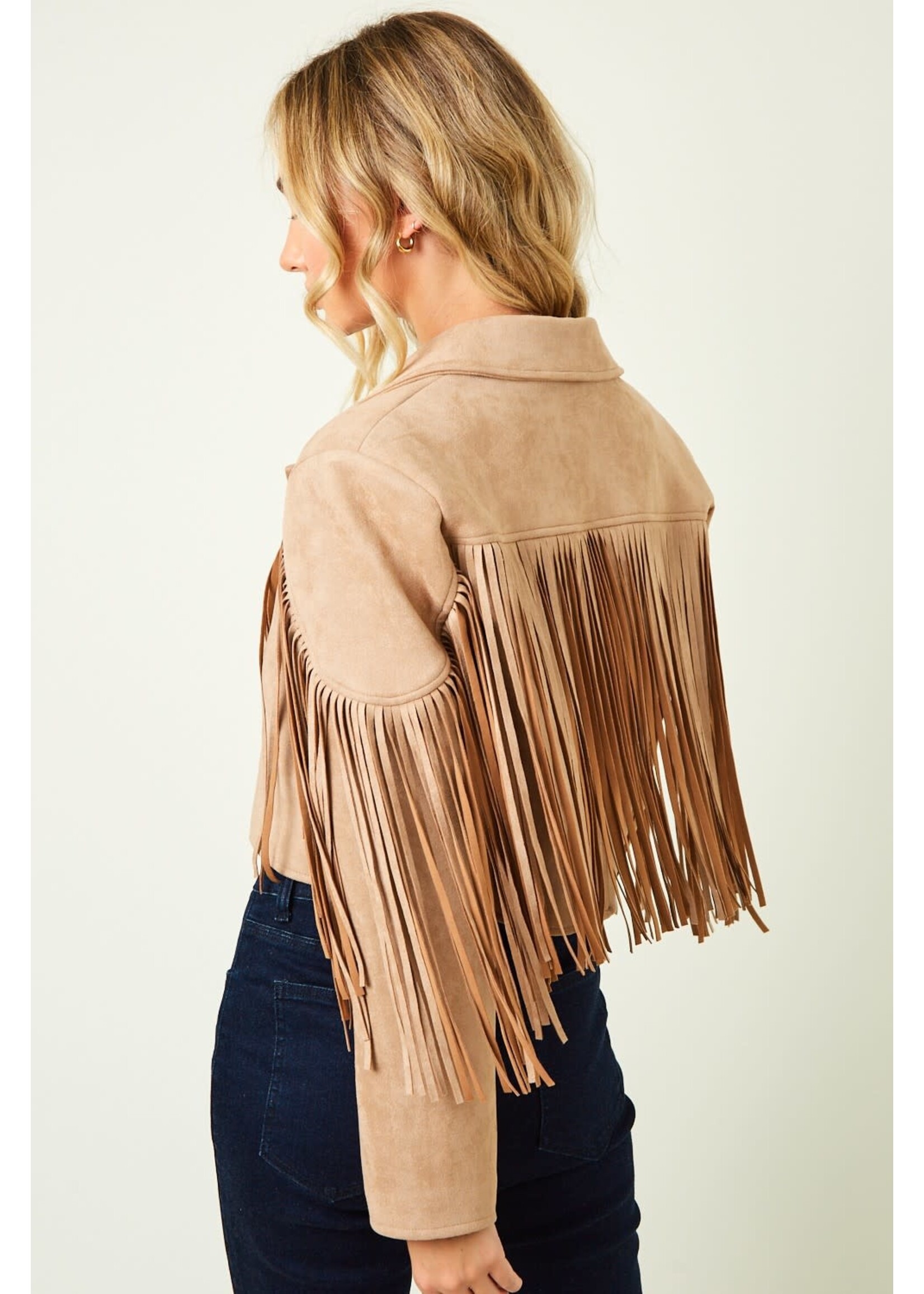 Fringe Suede Moto Jacket