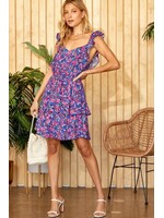 Multi Color Ruffle Strap Dress