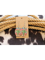 Wood Cactus Earrings