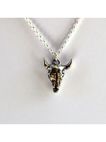 Bison Skull Sterling Silver Necklace