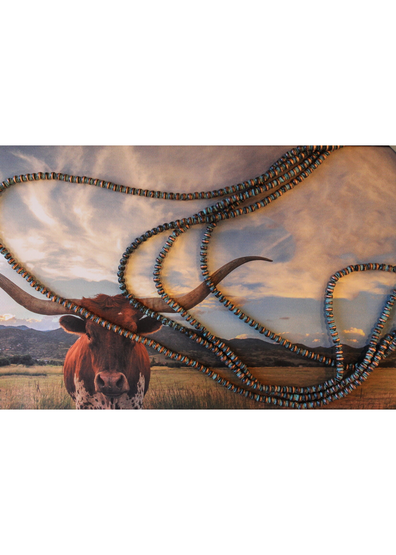 Western Navajo Four Strand  Patina Necklace