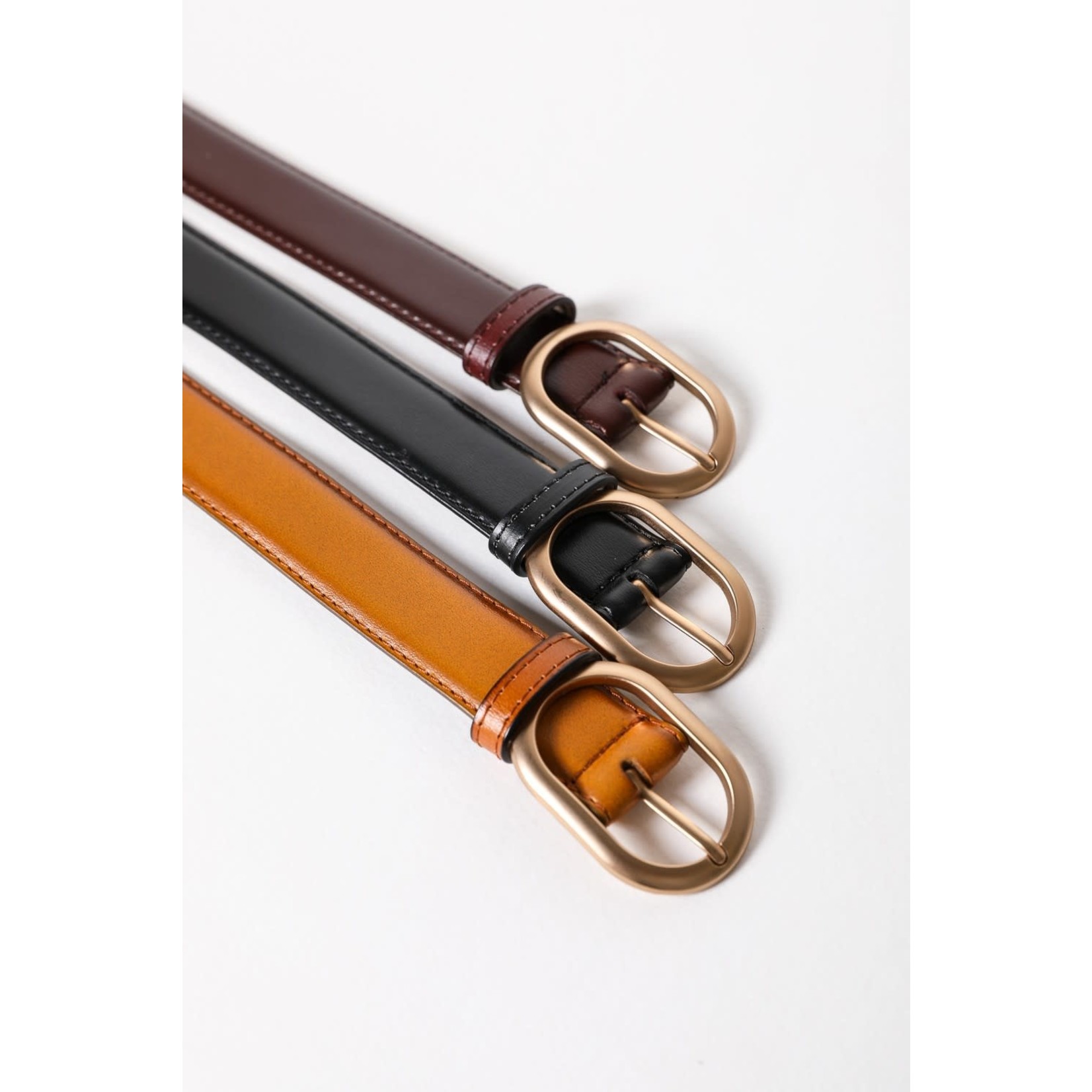 Leather Solid Circle Belt
