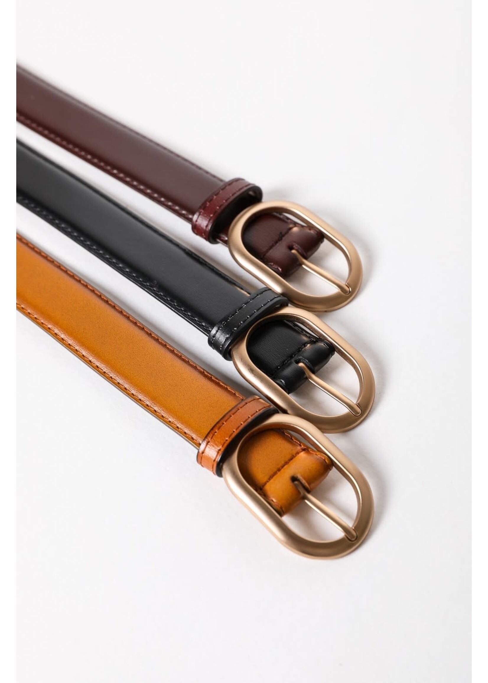 Leather Solid Circle Belt