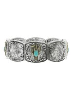 Silver Western Cactus Bracelet
