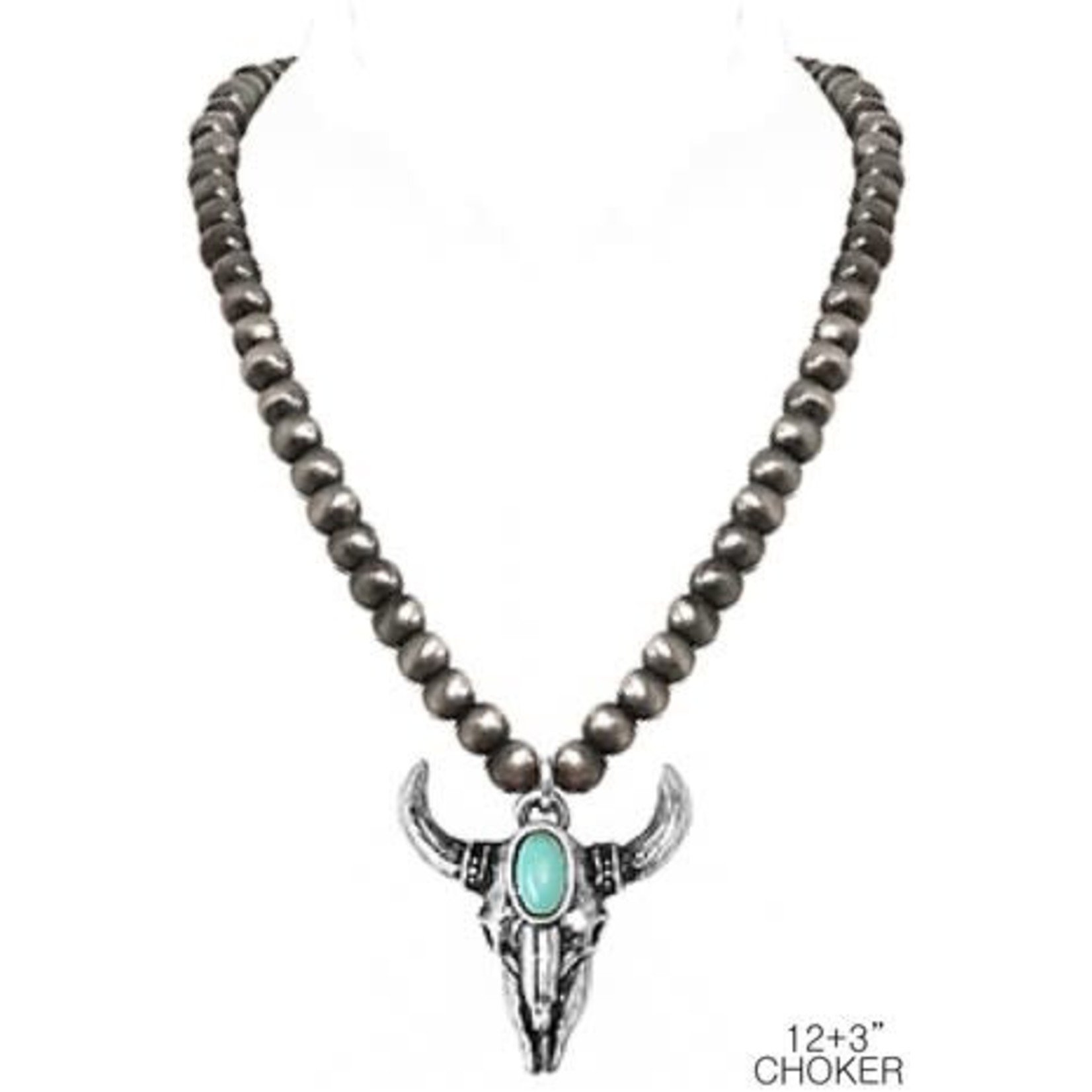 Western Navajo Bead Turquoise Skull