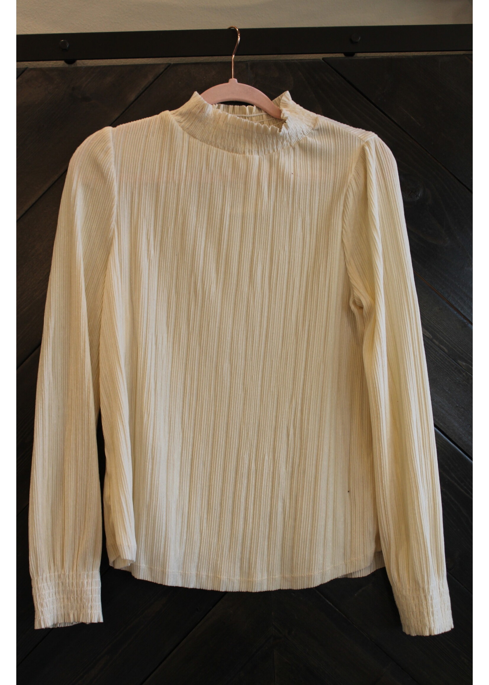 Smoked Mock Neck Velvet Ribbed Top