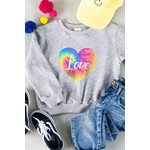 Tie-Dye Love Graphic Print Sweatshirt