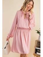 Long Sleeve Smocked Waist Dress