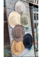 Faux Suede Wide Brim Hat