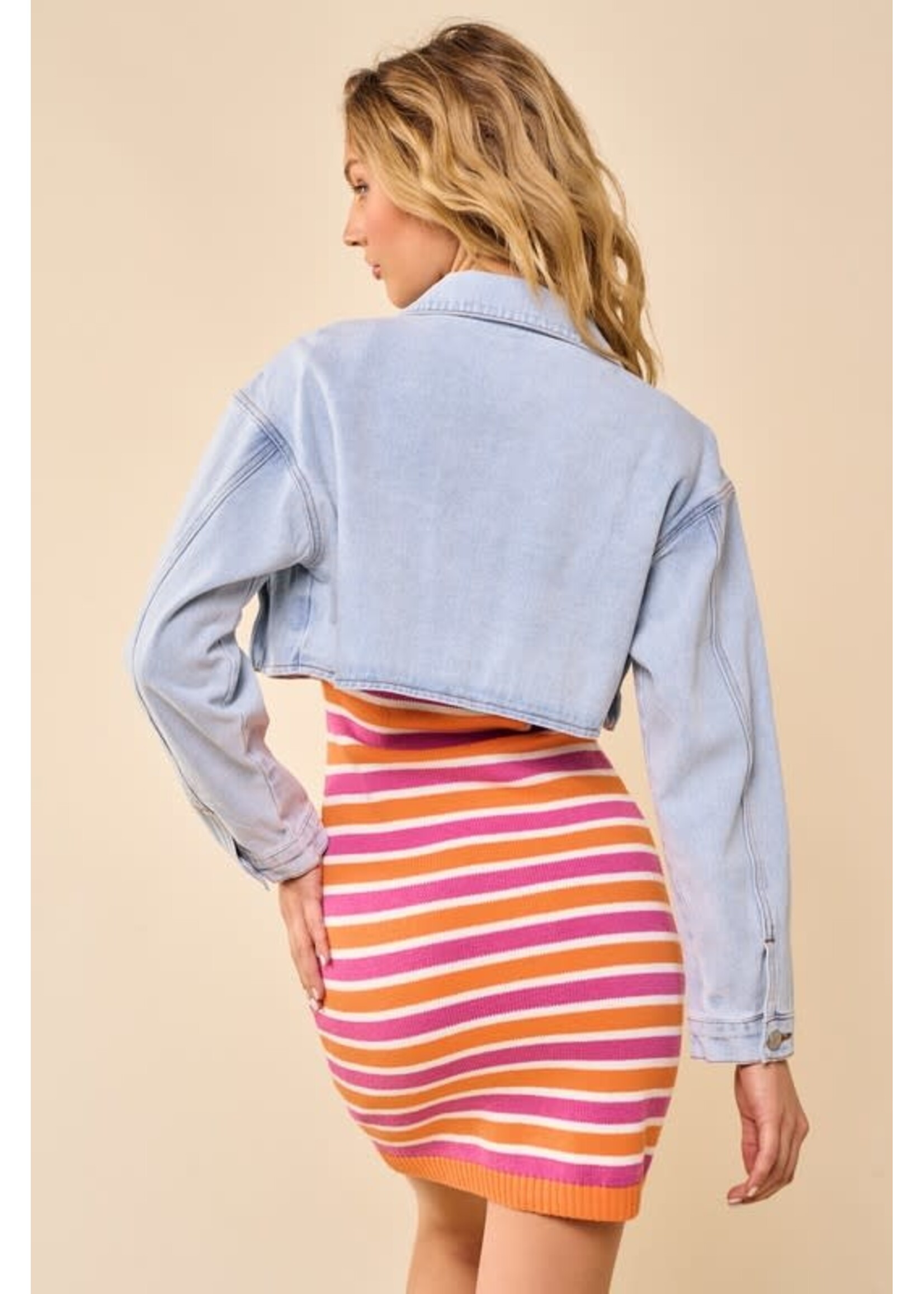 Dixie Rose Cropped Denim Jacket