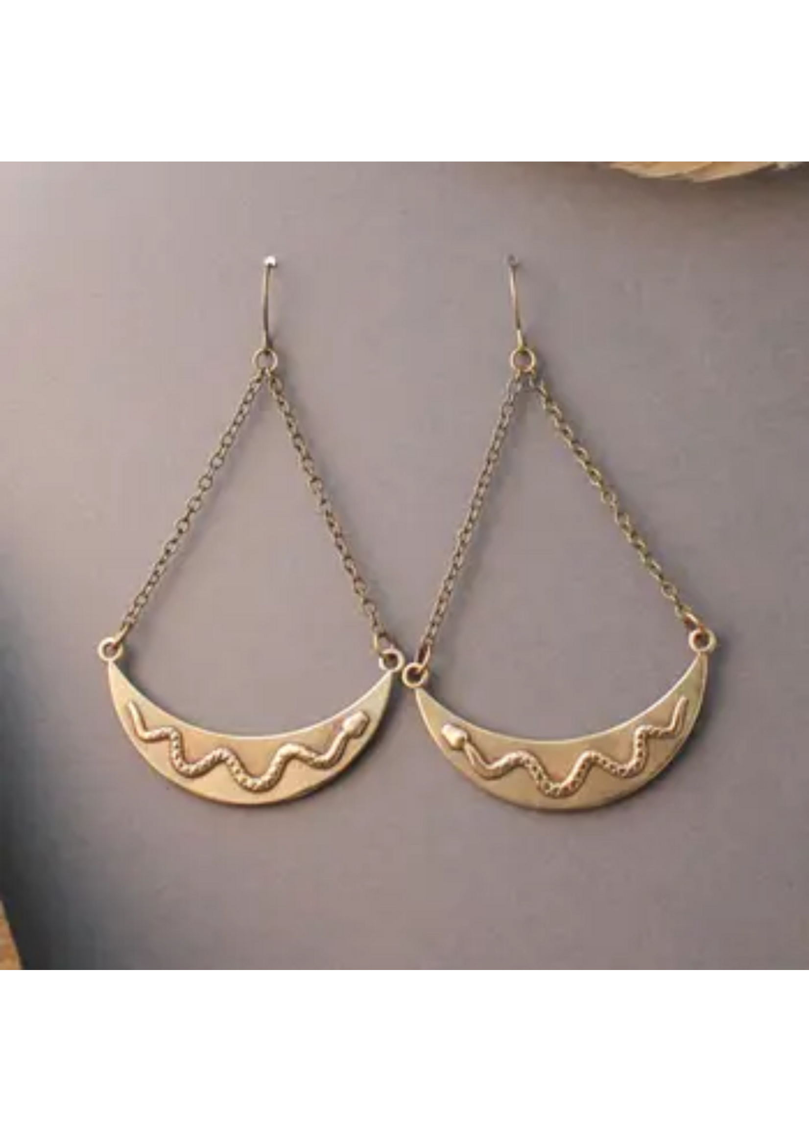 Snake Earrings Brass