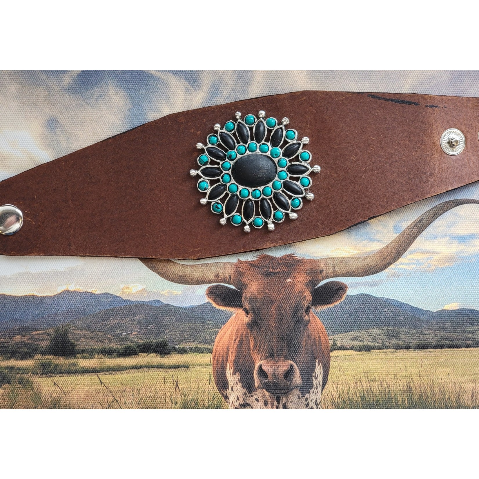 Cowboy Trail Leather Cuff Bracelet