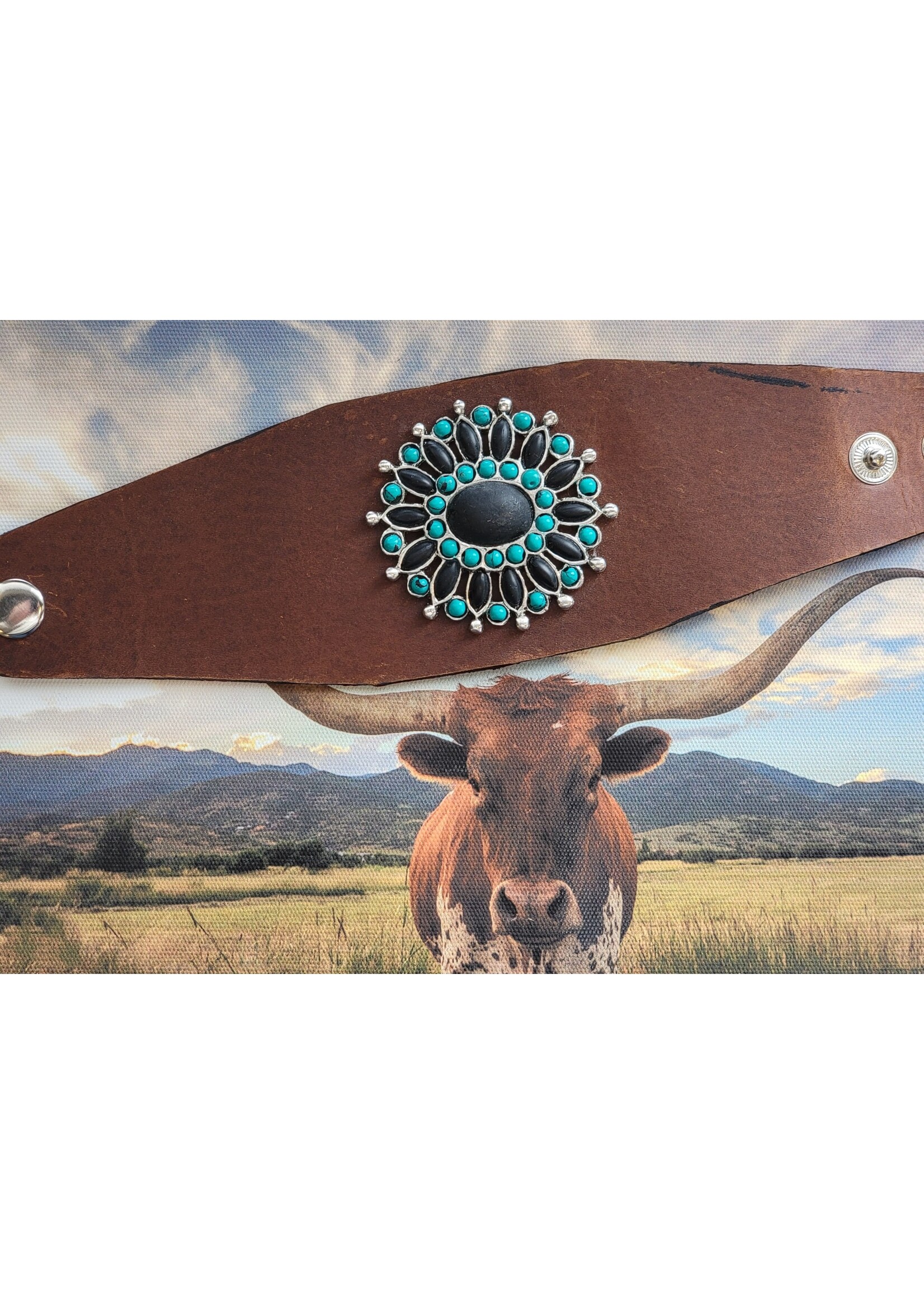 Cowboy Trail Leather Cuff Bracelet