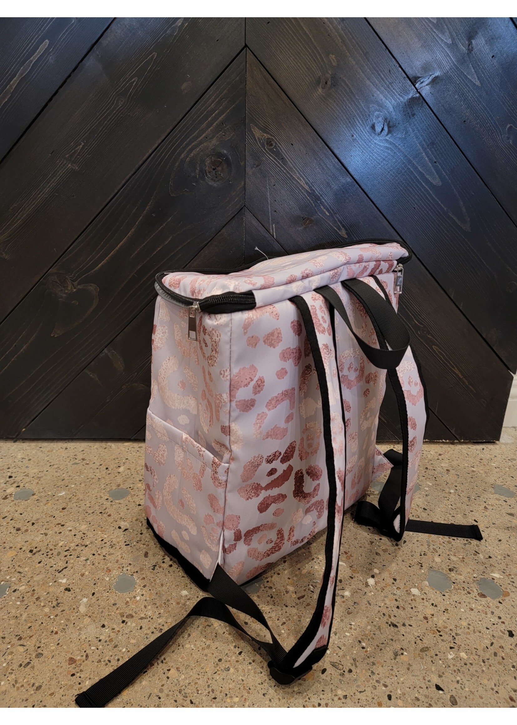 Rose Gold Leopard Cooler Backpack