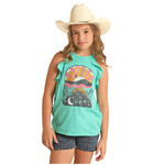 Graphic Kid's Tank with Ruffles