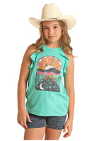 Graphic Kid's Tank with Ruffles