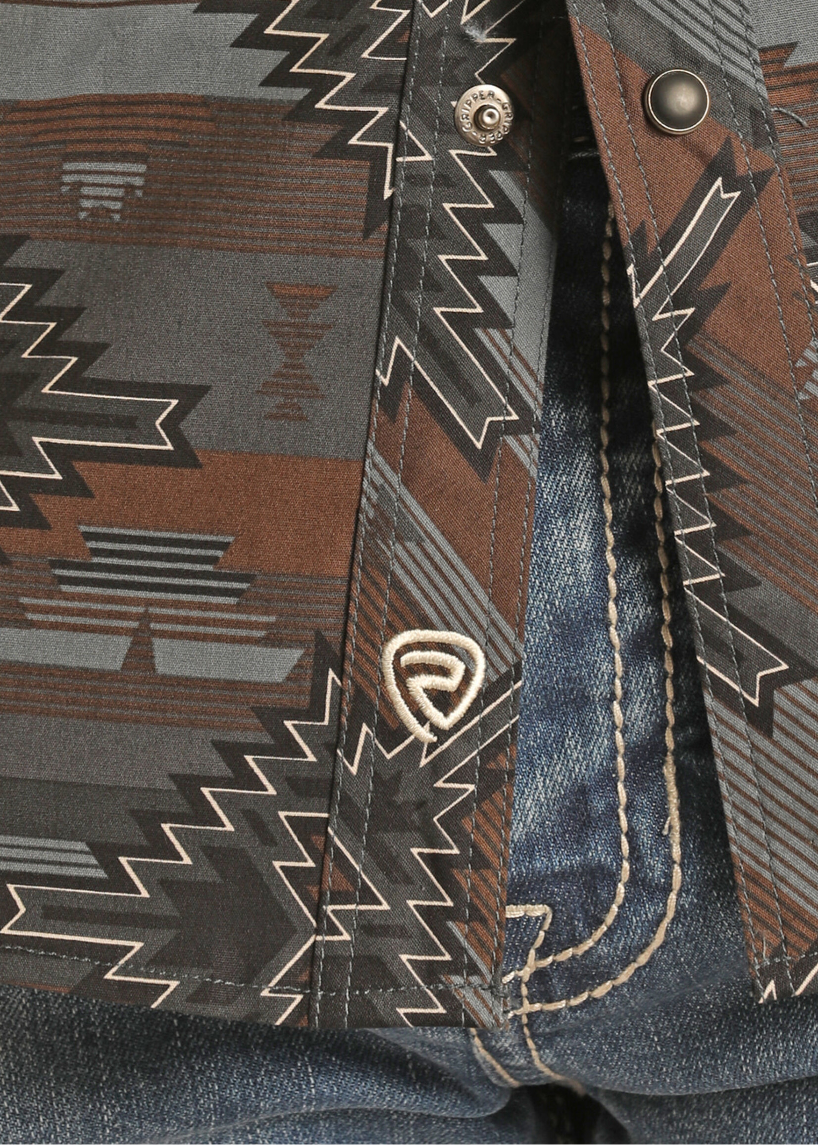 LS Aztec Woven Snap