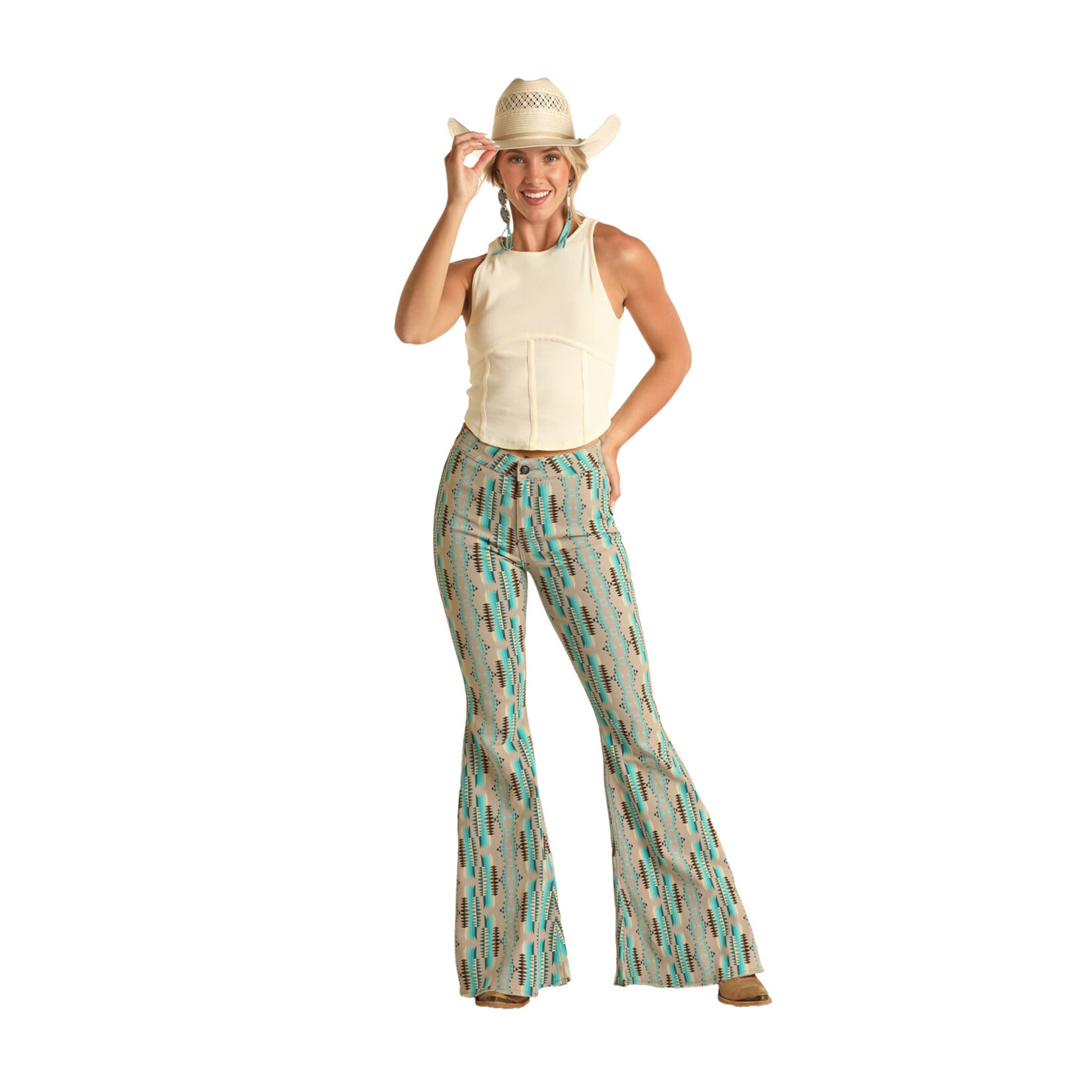 Turquoise Aztec Bell Bottoms