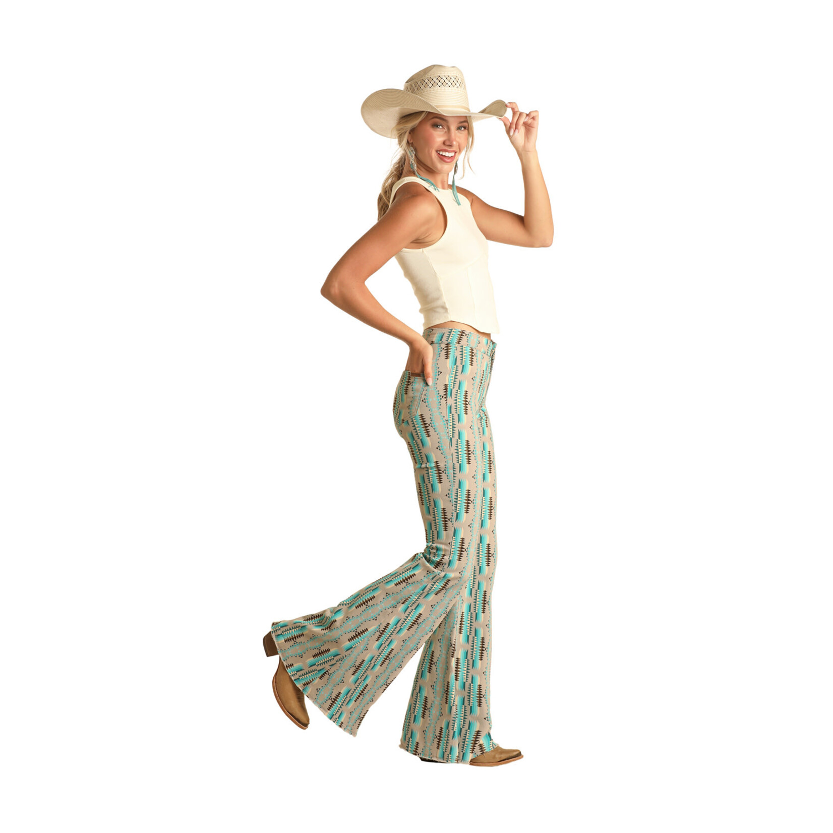 Turquoise Aztec Bell Bottoms