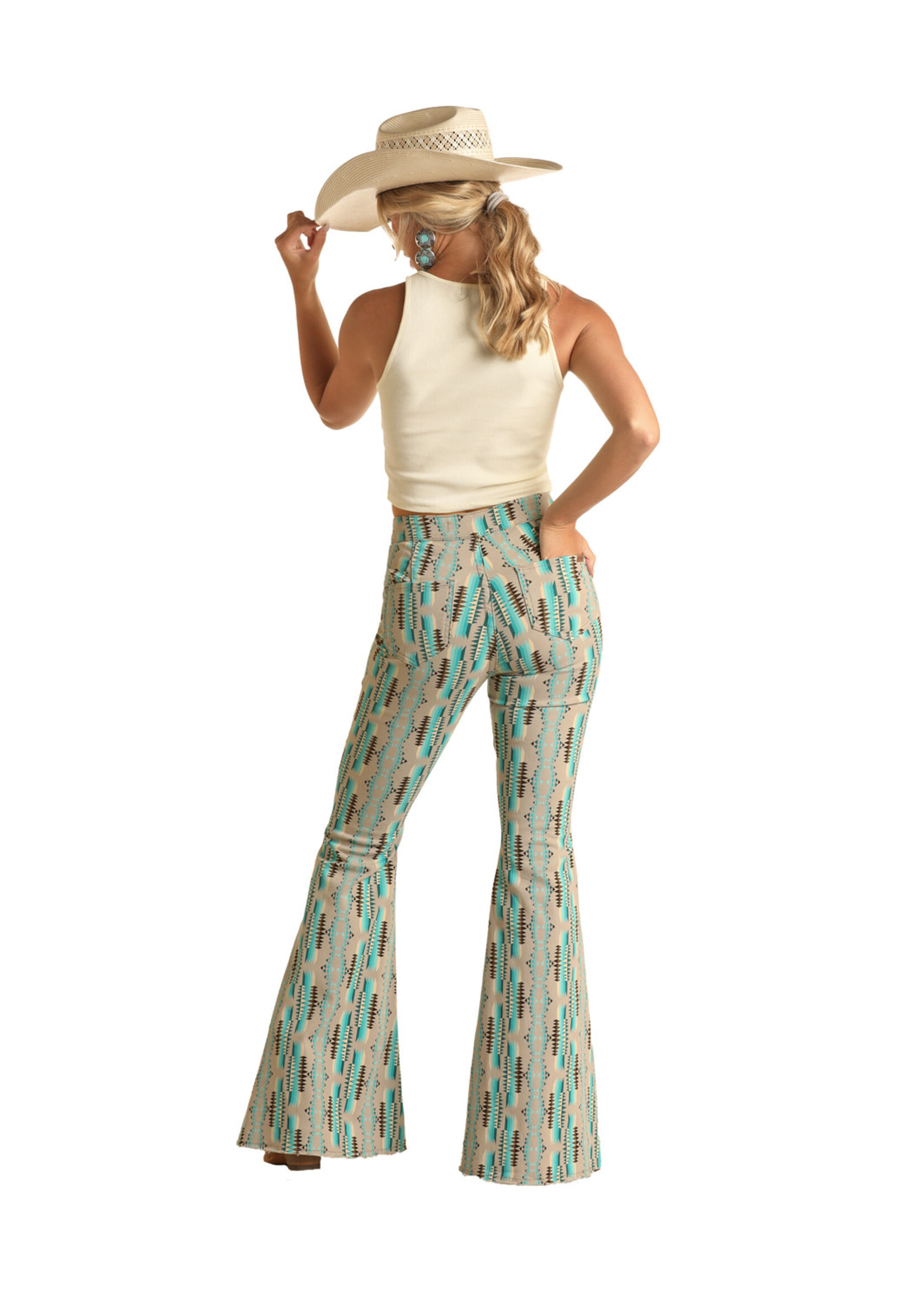 Turquoise Aztec Bell Bottoms