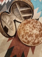 Cowhide Jewelry Box Round