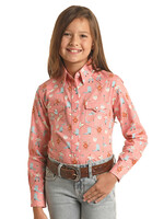 WL Girls LS Print Snap Shirt