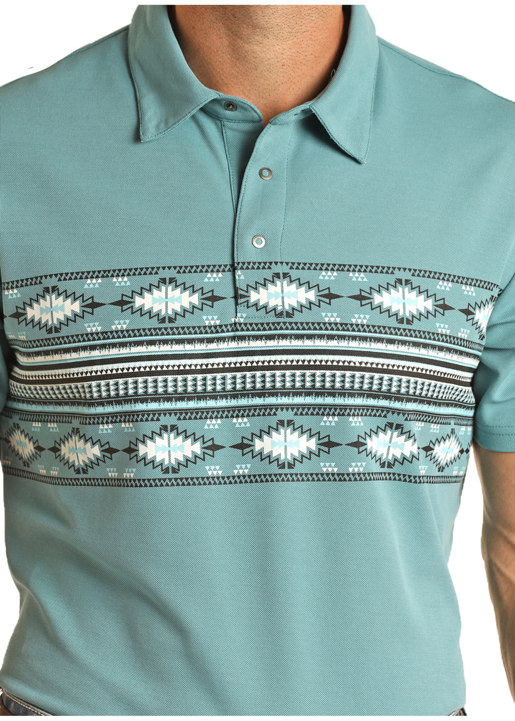 Border Print Polo