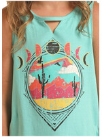 V-Neck Detail Graphic Tank