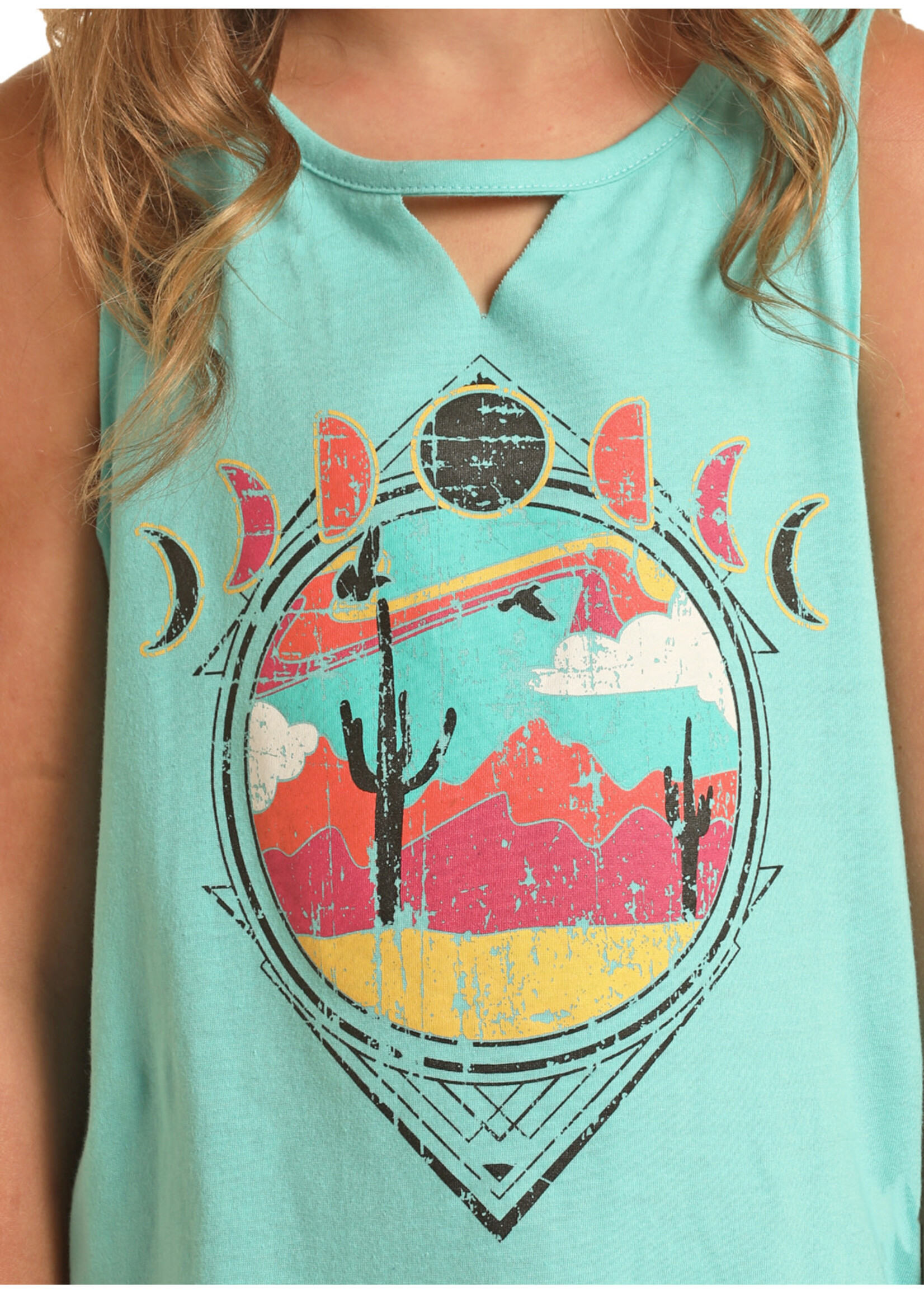 V-Neck Detail Graphic Tank
