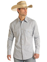 Long Sleeve Geo Woven Snap