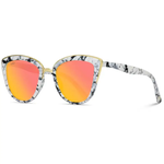 Beatrix Marble Sunglass with Red Lens
