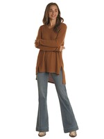 Long Sleeve Waffle V-Neck Top