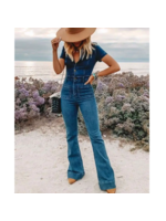 Georgia Grace Bellbottom Denim Jumpsuit
