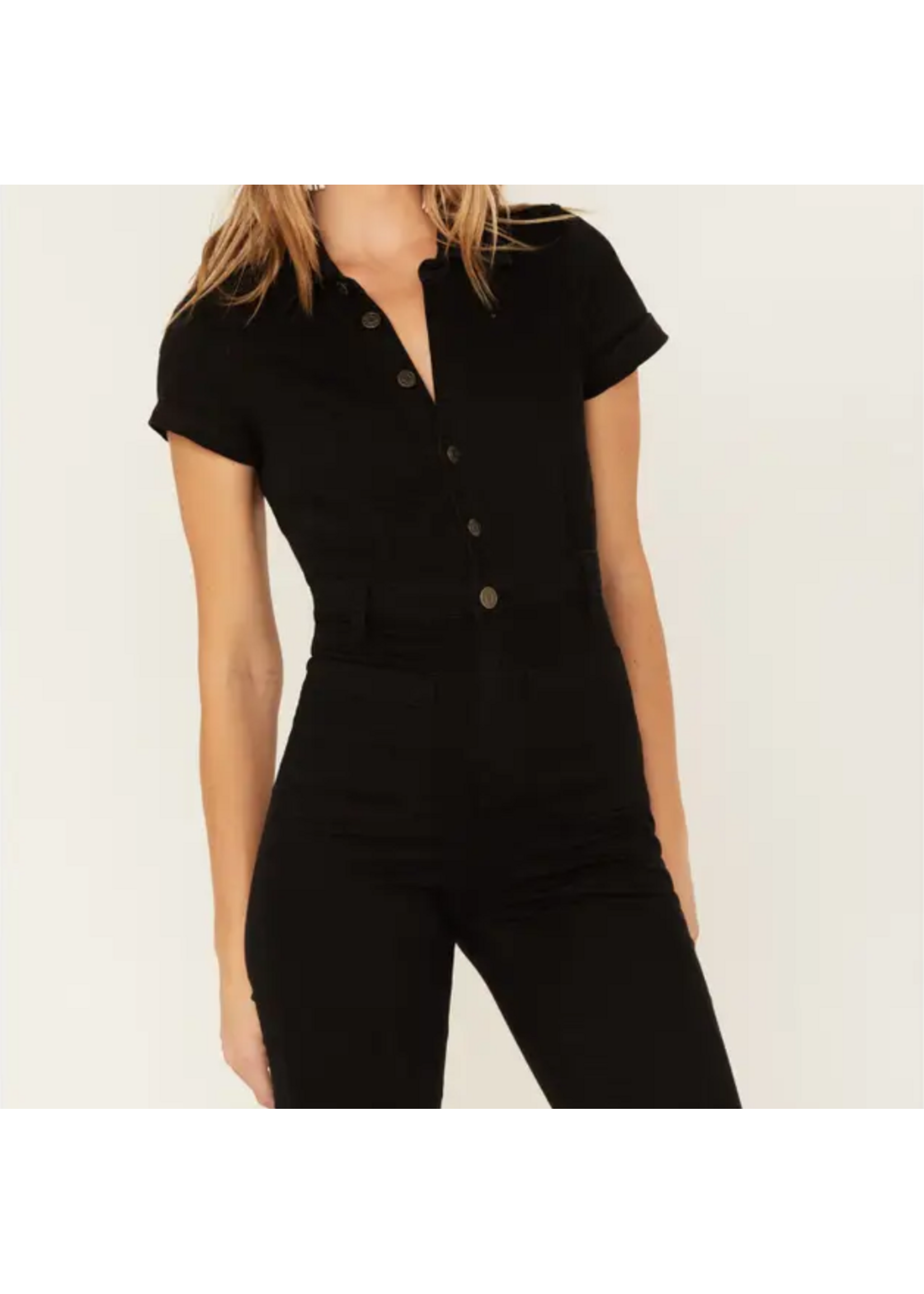 Georgia Grace Bellbottom Denim Jumpsuit