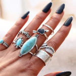 8 piece Turquoise Ring set