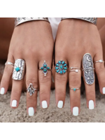 9 piece Flower Cactus Ring set