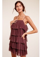 Ruffled Tulle Mini Dress