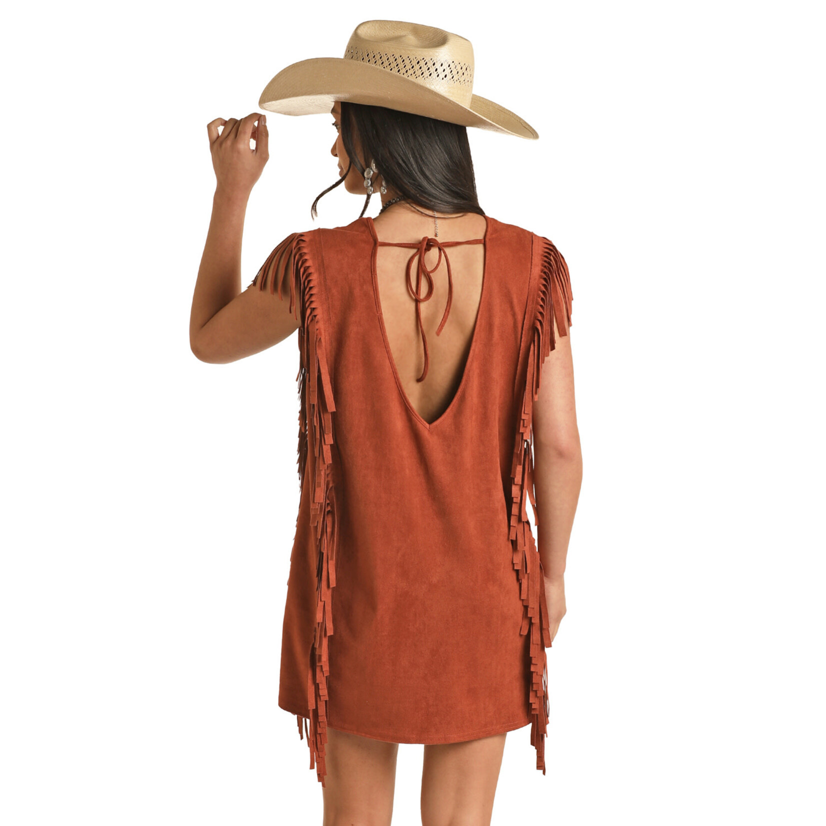 Alyson Fringe Microsuede Dress