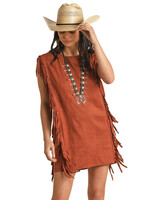Alyson Fringe Microsuede Dress