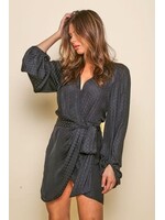 Polka dot Wrap Dress long Sleeve