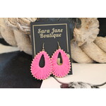 Pink Tear Drop Earrings