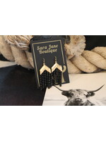 Black N Gold Chevron Earrings