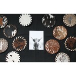 Cowhide Coasters ( colors will vary)