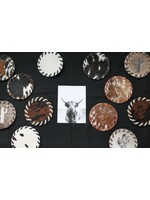 Cowhide Coasters ( colors will vary)