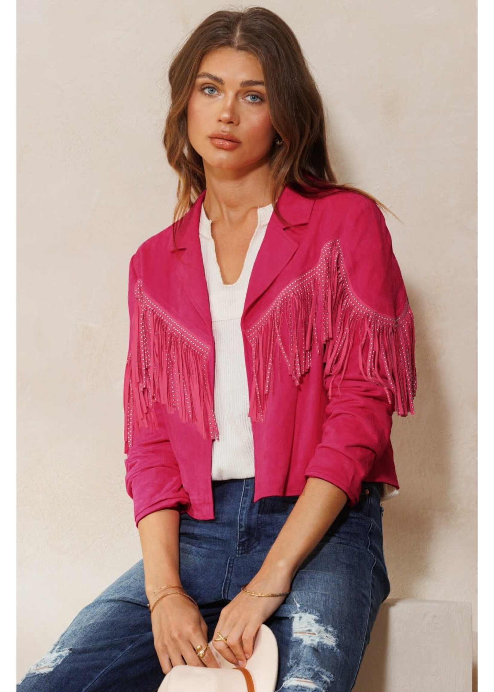 Tess Cropped Fringe Jacket