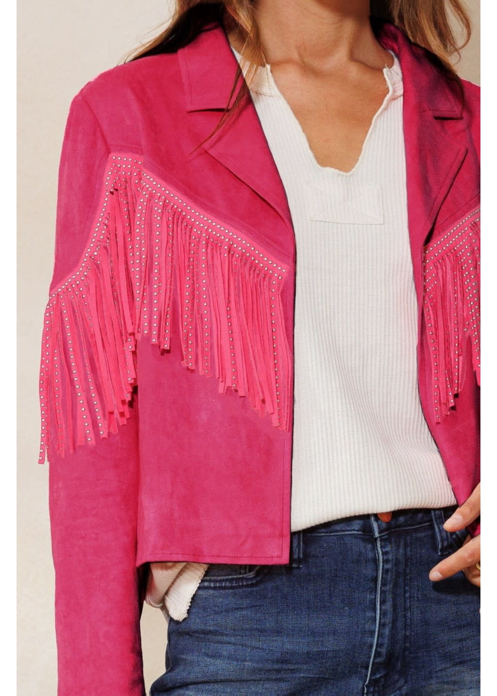 Tess Cropped Fringe Jacket