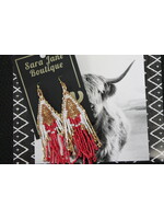 Red & Gold Aztec Earrings
