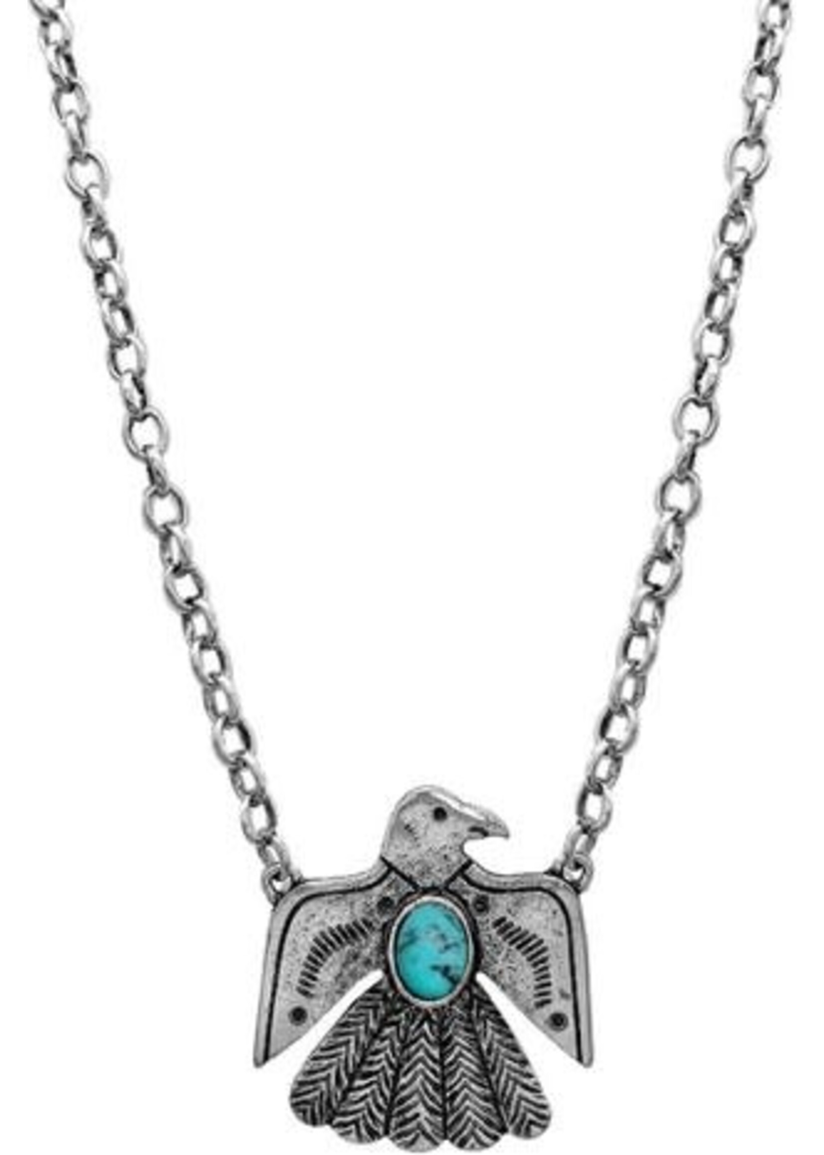Western Concho Thunderbird Turquoise Necklace